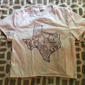 TCU (Texas Christian University) white crop tee